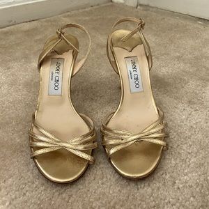 Jimmy Choo Gold Sling-Back Heels